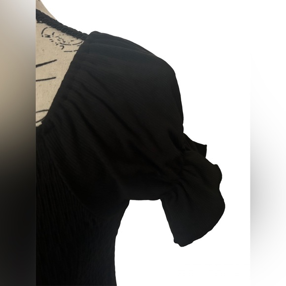 NWT Black Ruched Bodycon Dress | Adjustable Drawstring | M–XL - Picture 5 of 5